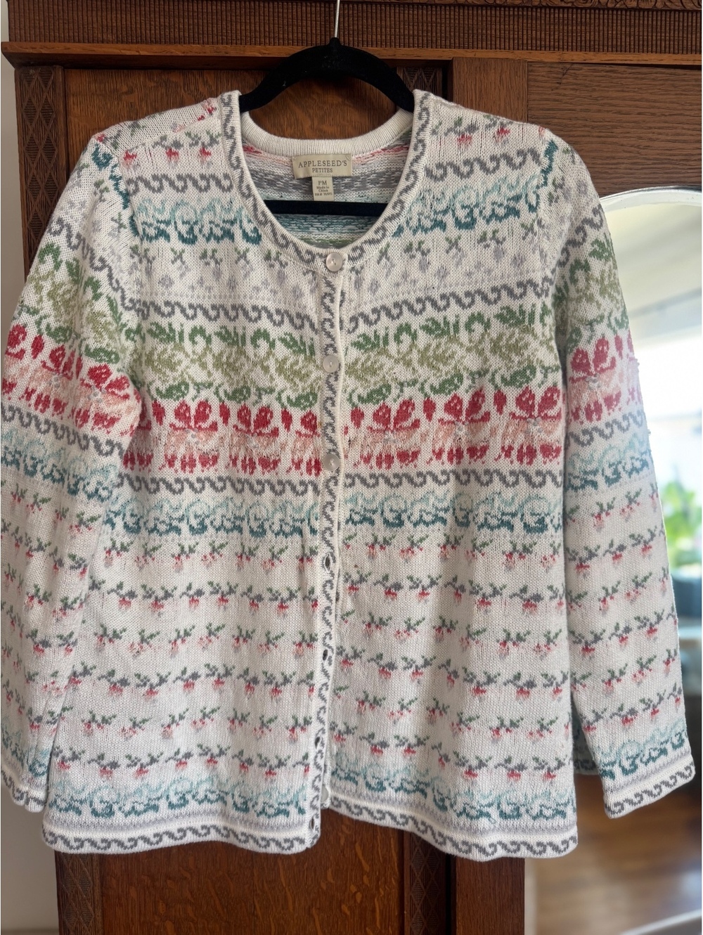 Appleseed's cottagecore Cardigan PM Floral Cotton Blend Pastel Retro